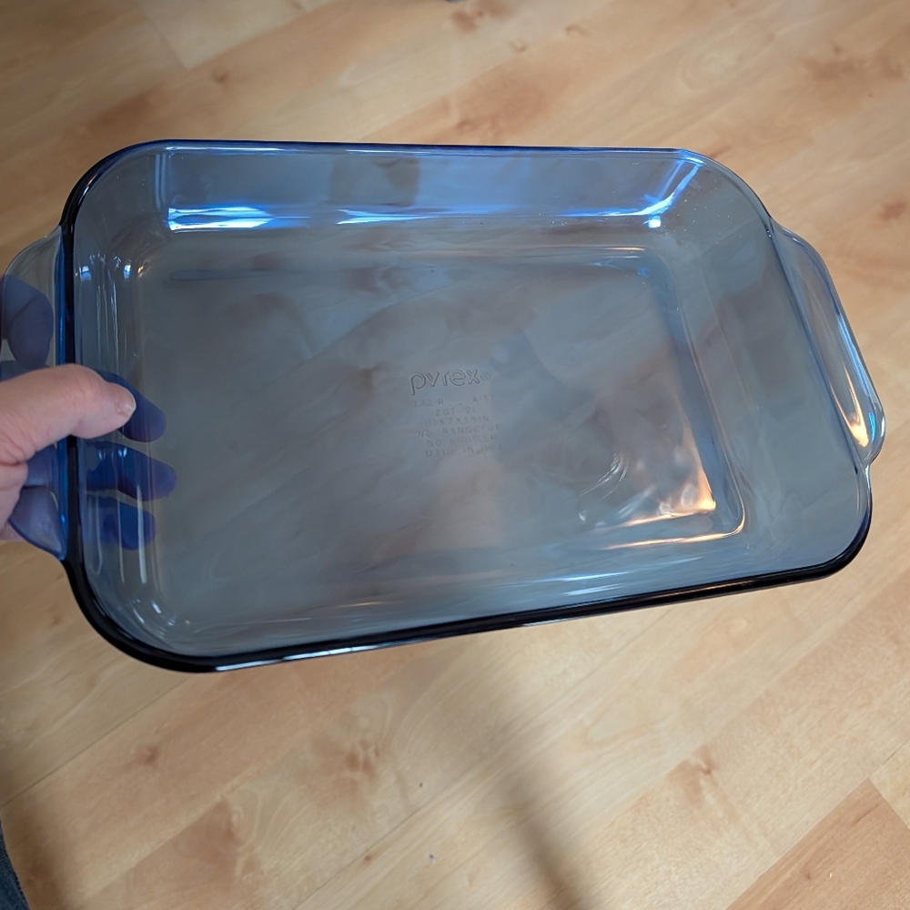 Vintage Pyrex Cobalt Blue Glass 2 qt Casserole Baking Dish 232-R 11x7x1.5